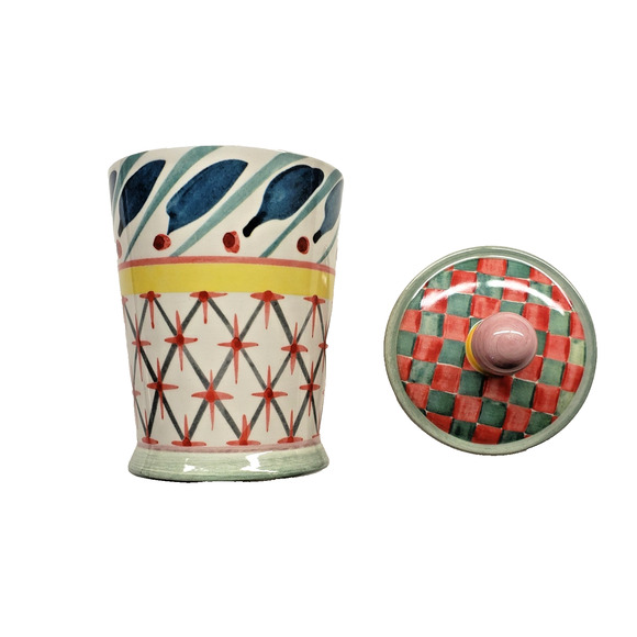 MacKenzie-Childs Taylor Forest Scented Candle 6.5" Tall, Retired Lidded Jar - Picture 2 of 6